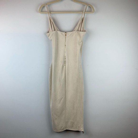 PRIVY Privately Privileged Taupe Bodycon Mini Dress Sz S - Picture 6 of 10